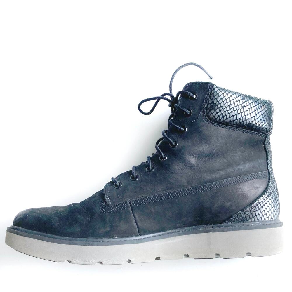 Timberland Sensorflex Charcoal Suede Waterproof Lace-Up Boots, Snakeskin Detail - Picture 4 of 16